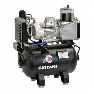 Cattani 30-67 - безмасляный компрессор для одной стоматологической установки, c осушителем, без кожуха, с ресивером 24 л, 67,5 л/мин