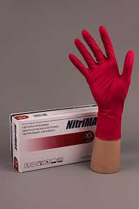 Перчатки нитрил.  NitriMAX, красные "ARCHDALE"