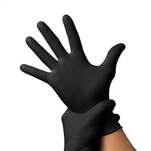 Перчатки Dispodent NITRILE, нитриловые черные,текстура на пальцах неопудренные, нестерильные (100 шт)