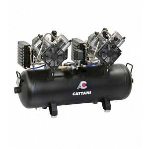 Cattani - компрессор 3х фазный на 5-6 установок, тандем 2 мотора по 2 цилиндра, с 2 осушителями