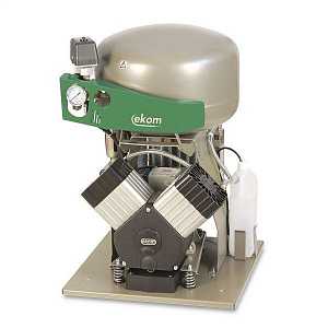 Ekom DK50 2V/M - безмасляный компрессор для 2-x стоматологических установок с осушителем, с ресивером 25 л (115 л/мин)